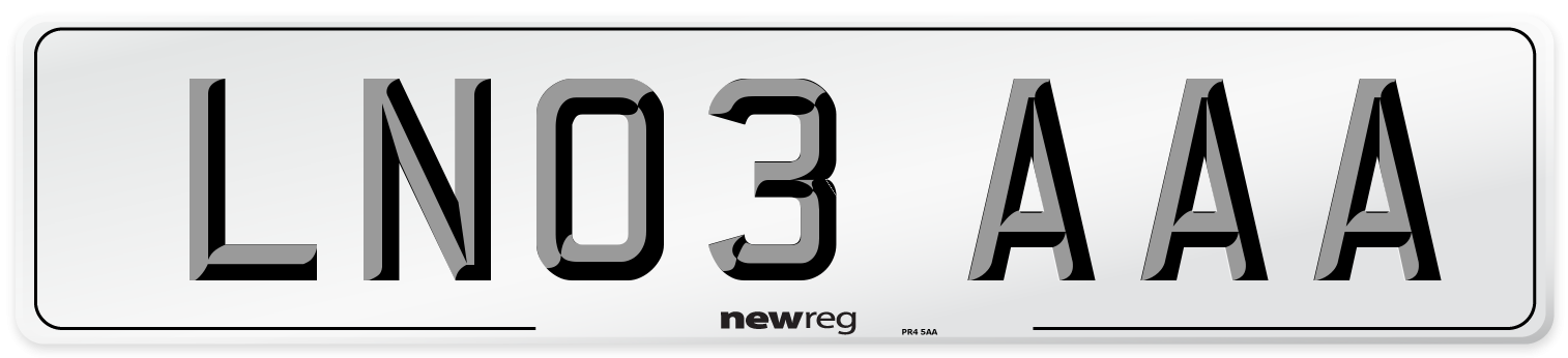 LN03 AAA Number Plate from New Reg